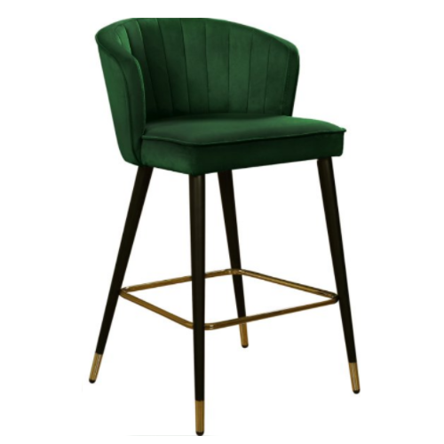 Dining restaurant furniture gold metal kitchen outdoor high velvet bar stool BS-415