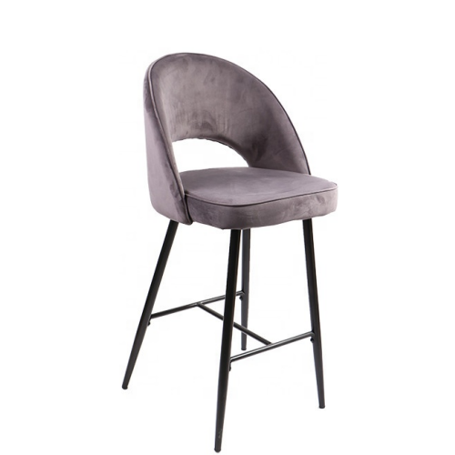 Nordic black metal legs high chair for kitchen breakfast BS-282