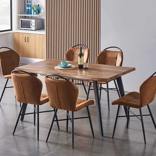 Extendable wooden modern Home Kitchen dining table set with 8 seater table DT-E003 and chair DC-158H