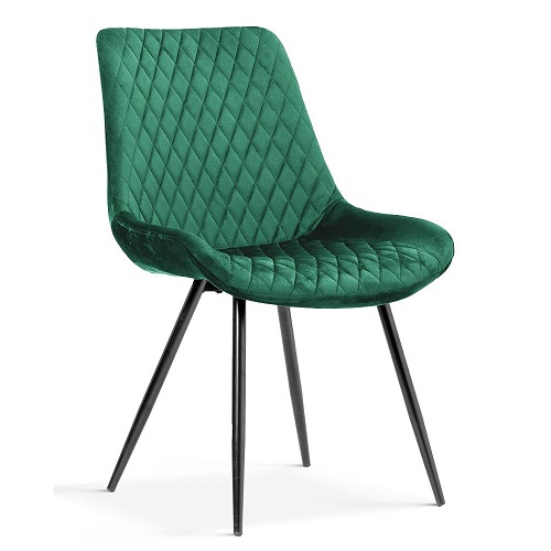 Modern Scandinavian Fabric Velour Tufted Velvet Dining Chair with metal leg DC-150