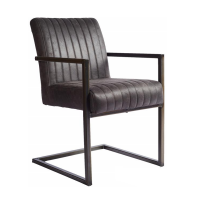 Contemporary Leather Upholsted Dining Chair Metal Frame Dining Chairs DC-111