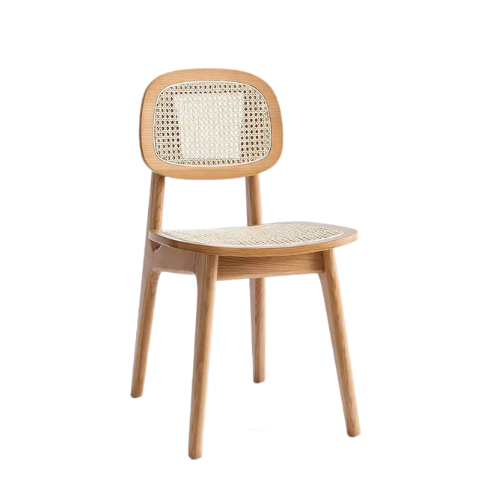 Modern Hotel banquet Living Room wooden black rattan cane restaurant cafe rattan solid wood dining Chair