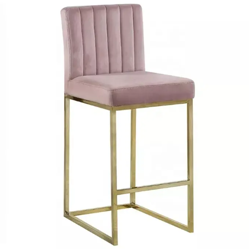 Bar Chair Home Tall Nordic Metal Luxury Gold Velvet Kitchen Leather High Modern Cheap Stools Chair Bar Furniture For Bar Table BS-417