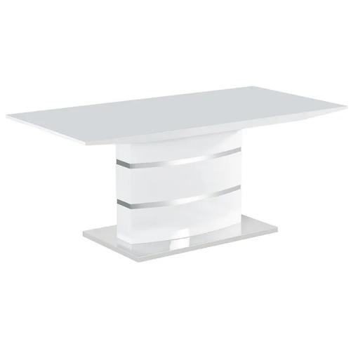 New design white high light MDF rectangular extendable dining table DT-F001E
