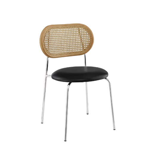 Modern Furniture commercial Restaurant rattan backrest chair dining room dining chairs with metal legs