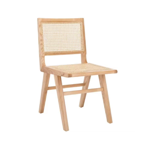 Wholesale restaurant furniture home leisure solid wood rattan seat wicker back for living room chair