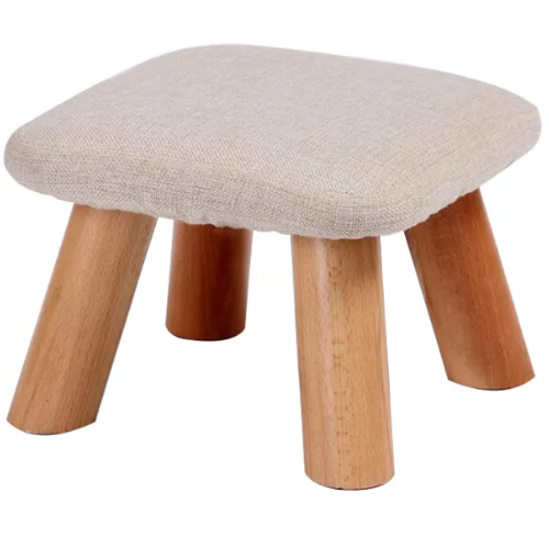 Living room furniture colorful ottoman storage stool with wooden legs FS-10S