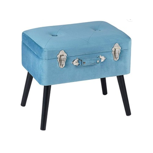 Rectangle Storage Stool Ottoman Pouf Seat Fabric Foot Rest Chair With Storage FS-33