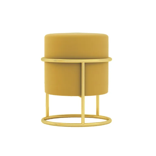 Bailey Custom Living Room upholstered stool ottoman Removable Metal Base Velvet Round Pouf Stool Ottoman FS-15