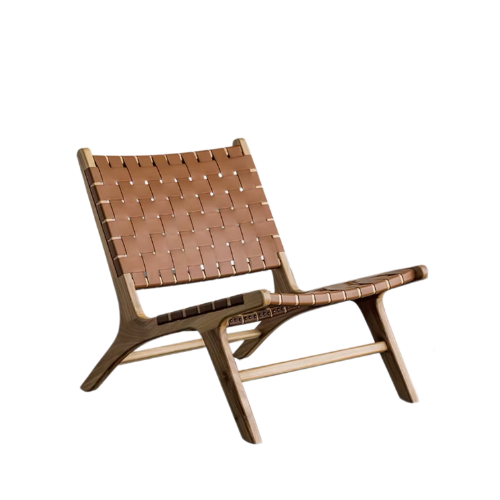 Modern luxury Dinner Furniture coffee solid wood retro leather backrest lounge meeting room sofa chair