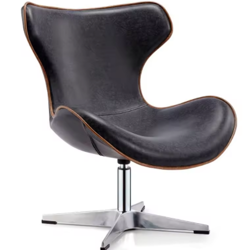 Modern High Quality Italian leather swivel chair leather adjustable middle back chair for office living room Leisure Facilities BS-309