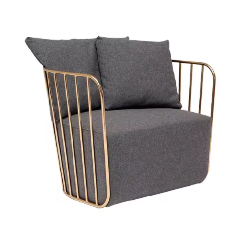 Factory price high quality hotel Sofa Bed Chair rose gold frame high density sponge chair H-04