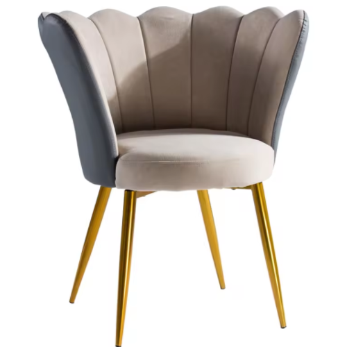 Nordic modern minimalist home velvet casual light luxury metal foot velvet dining chair BS-340