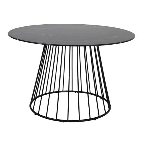 Hot selling restaurant furniture Modern luxury MDF round table with metal legs DT-380