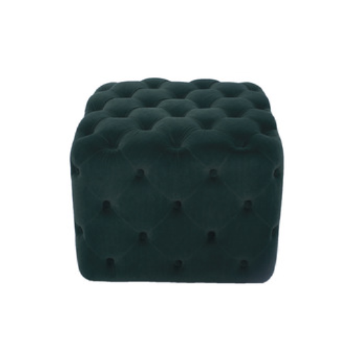 Square Cube Velvet Ottoman Footrest Space Saving for Living Room FS-29