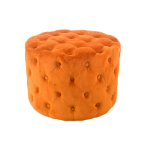 Upholstery Stool Velvet Fabric Tufted Round Chesterfield ottomans for pouf ottoman chair FS-28