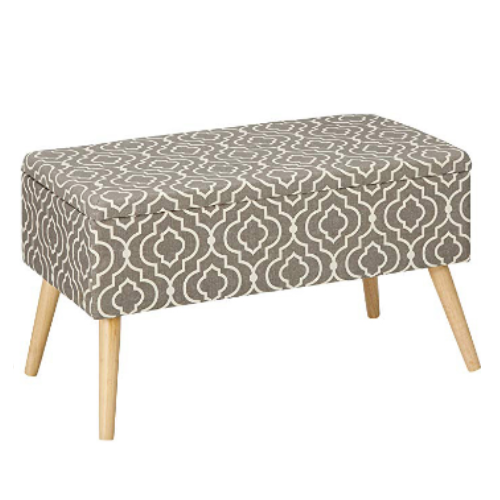 Large Cushion Ottoman Storage Stool counter Modern Cube Long Chair Fabric Seating Living Room Bench FS-34