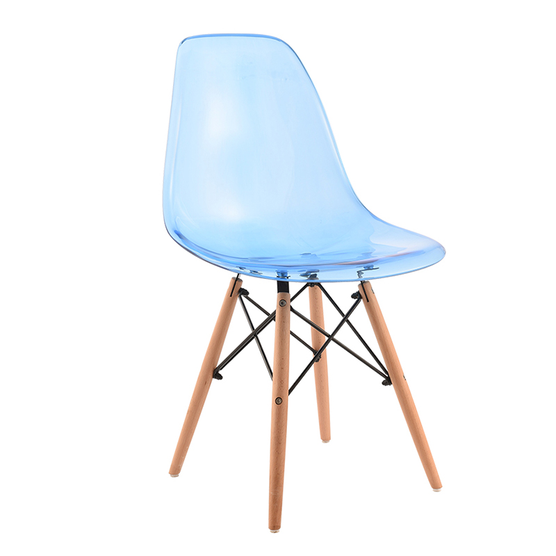 Modern Home Kitchen Cafes Acrylic Chrome Eiffel Base and Curved Back Design Dining Chair SC-001PC