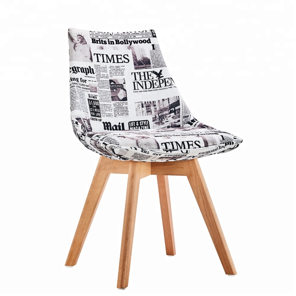 Modern Cheap Leisure Dining Chair With Upholstered Seat and Beech Wooden Legs  SC-034Y