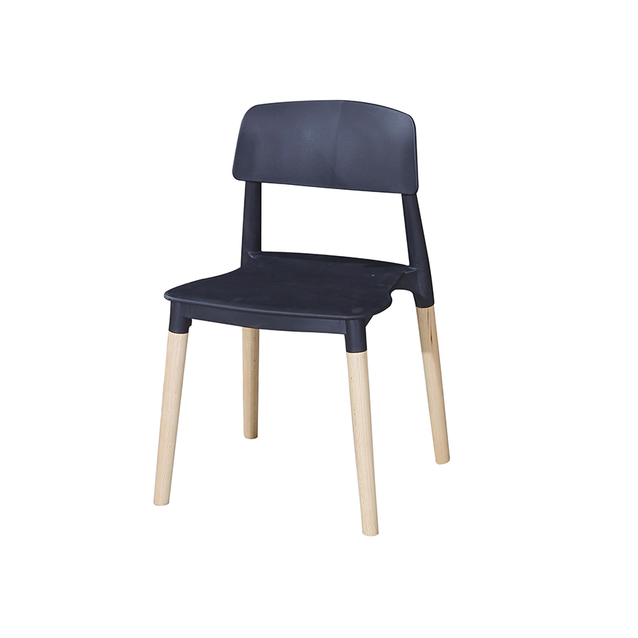 Modern Stackable Colored Outdoor Plastic Home Furniture Dining Room Chair With Wood Legs SC-090