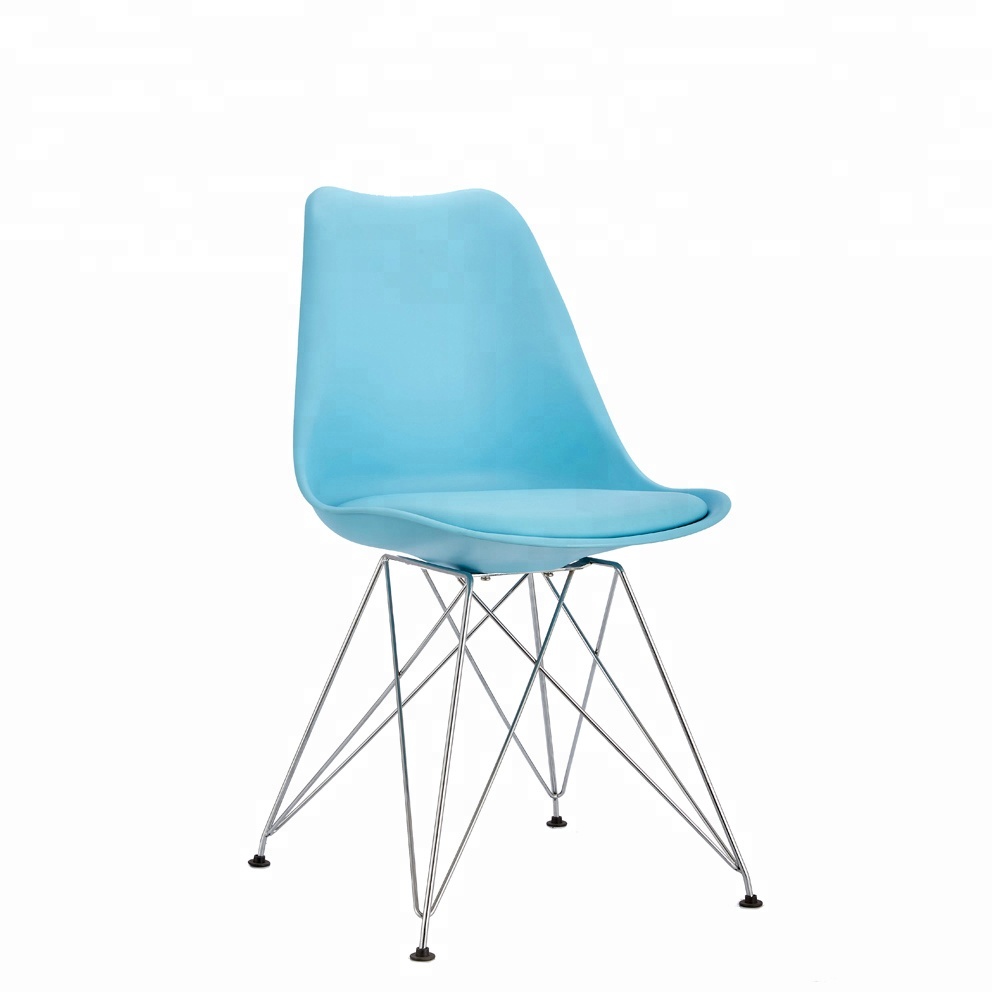 Modern Plastic Shell Dining Chairs With Chromed Metal Legs for Cafe Restaurant SC-001A