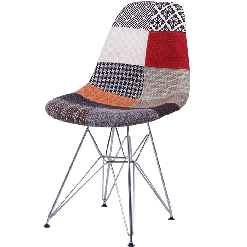 Leisure Patch Work Fabric Chair with Metal Legs SC-007