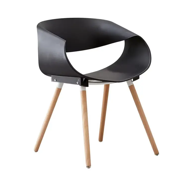 Wholesale Colorful Kitchen Restaurant Plastic Dining Chairs With Wood Legs SC-050