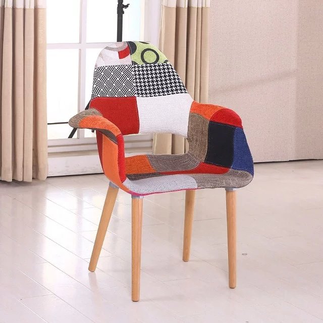 Nordic Design Interior Dining Room Restaurant Armrest Fabric Dining Chair SC-017