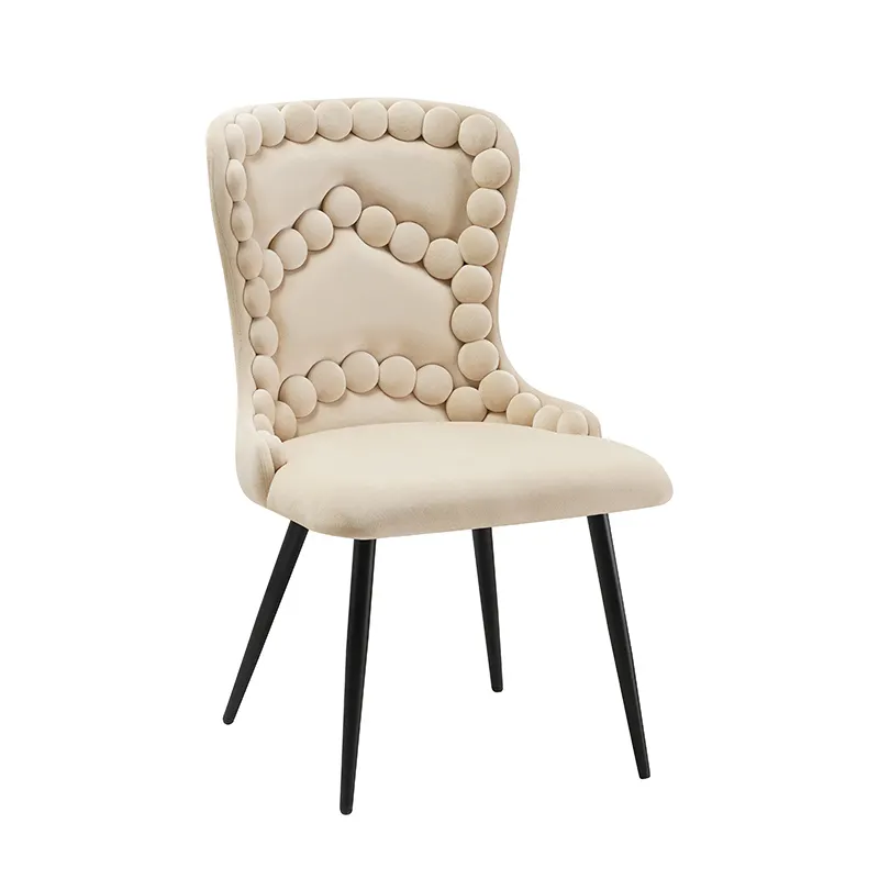 Velvet Fabric Dining Chair with Metal Legs Use in Dinning Room Home Office Turning Chair High Quality Coffee Shop Chair DC-W022