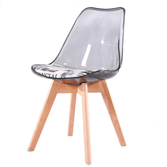 Wholesale Transparent PP Colored Leisure Durable Restaurant Padded Acrylic Clear Plastic Dining Chair SC-001PM