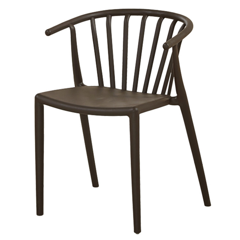 Hot sale stackable black plastic outdoor dining chair with armrest  SC-175