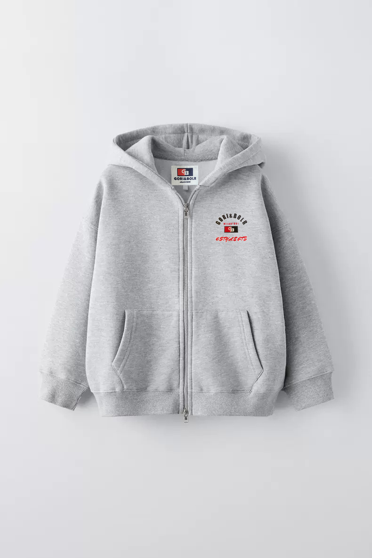 Embroidered detail cotton hoodie/GTB-F-86523A2365