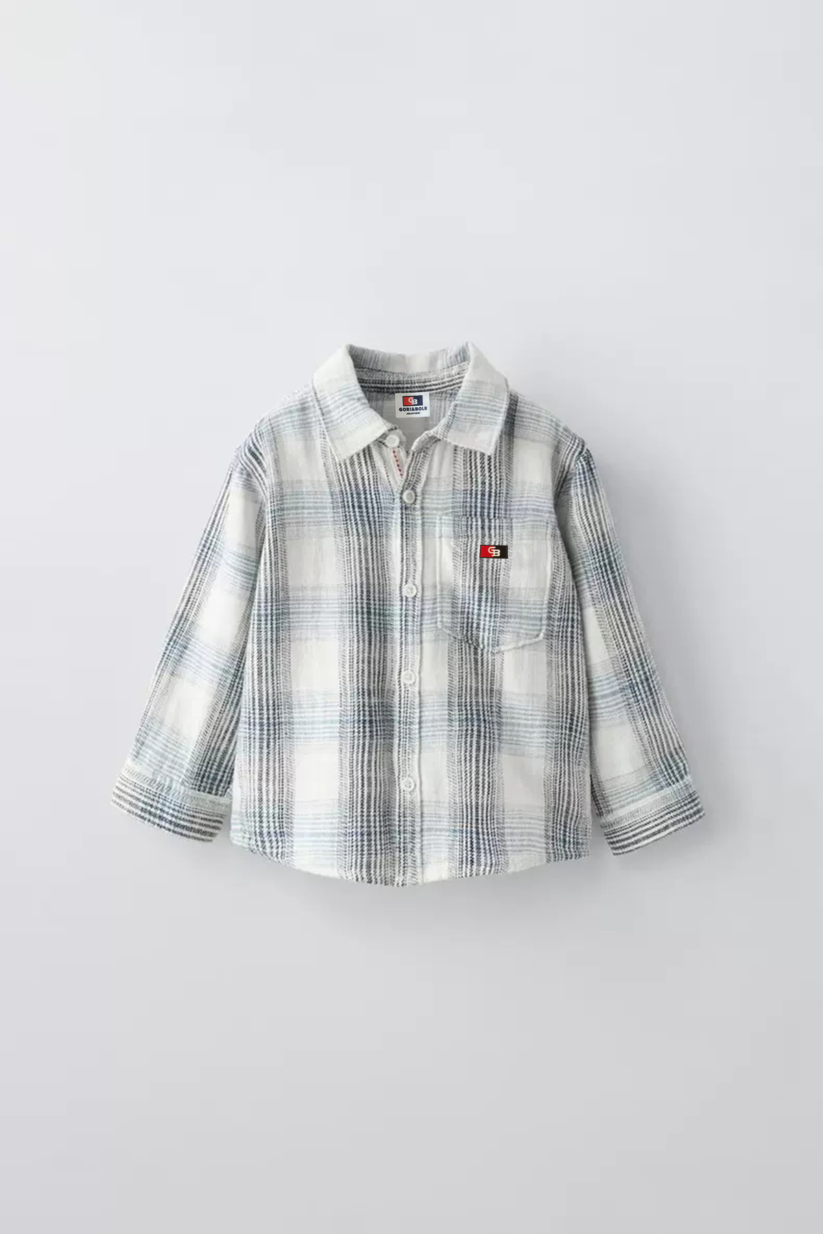 Oversize button down plaid shirt/GTB-F-8632A4653
