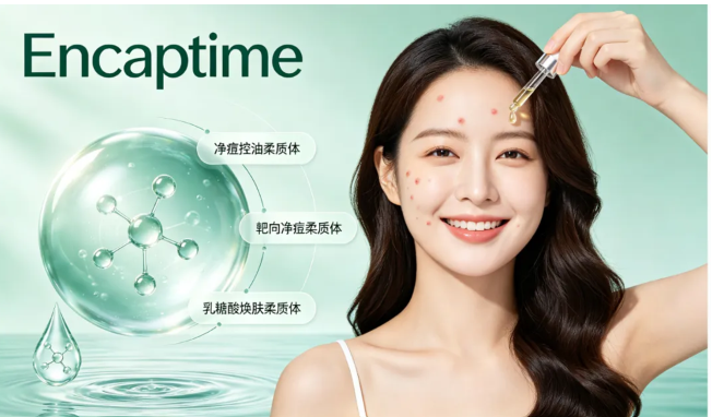 痘肌配方难搞定？Encaptime 三款柔质体原料，直击致痘元凶！