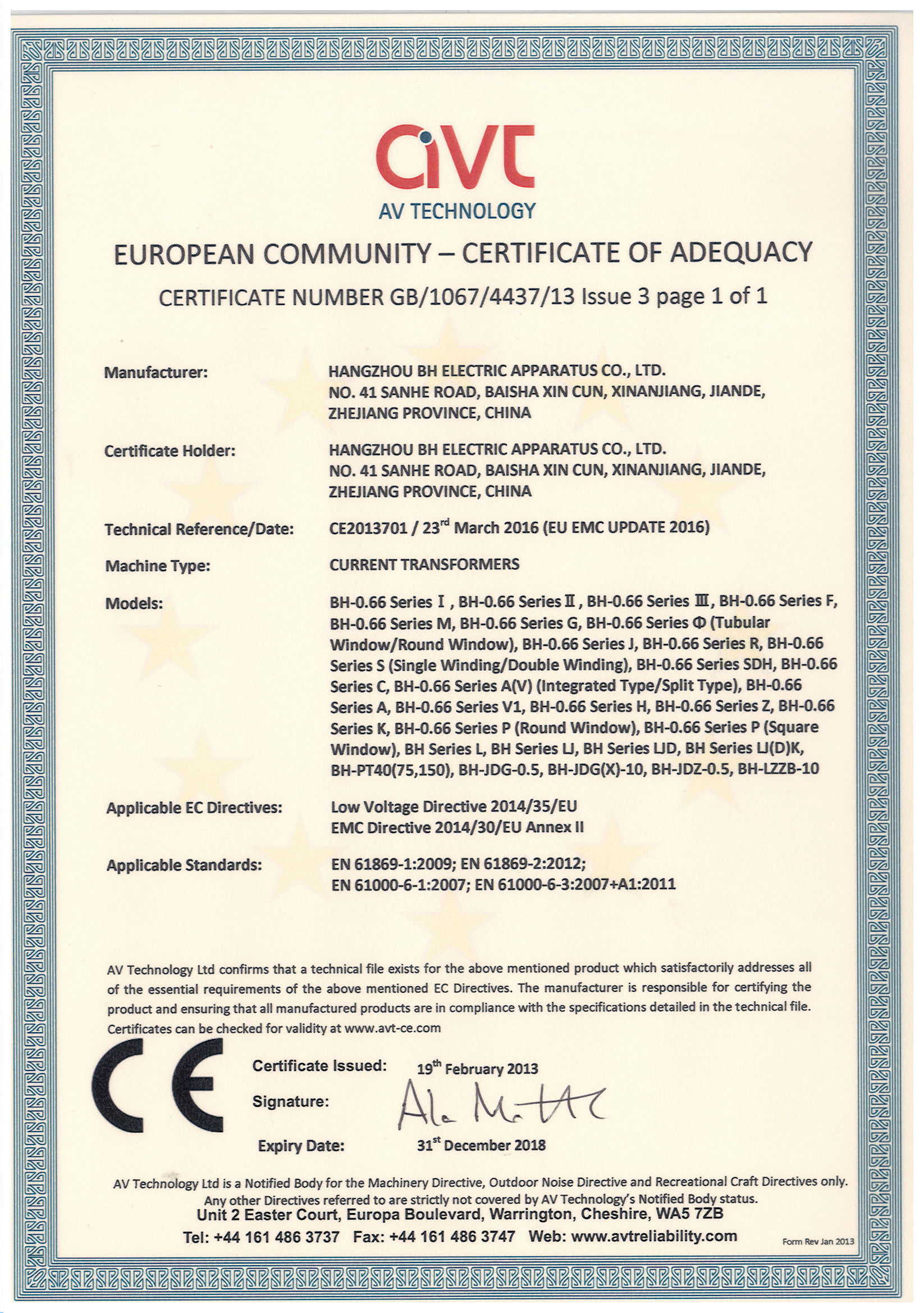 CE Certificate