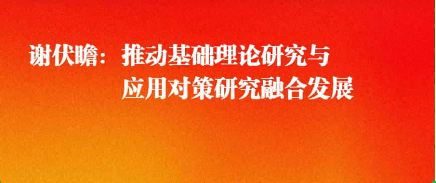 谢伏瞻:推动基础理论研究与应用对策研究融合发展