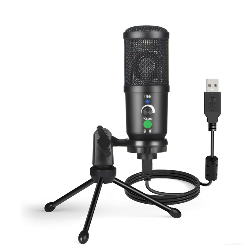 BM-66 USB Condenser Microphone studio 192Khz/24bit for Youtube Gaming Pocasting Recording Mic with Tripod Stand