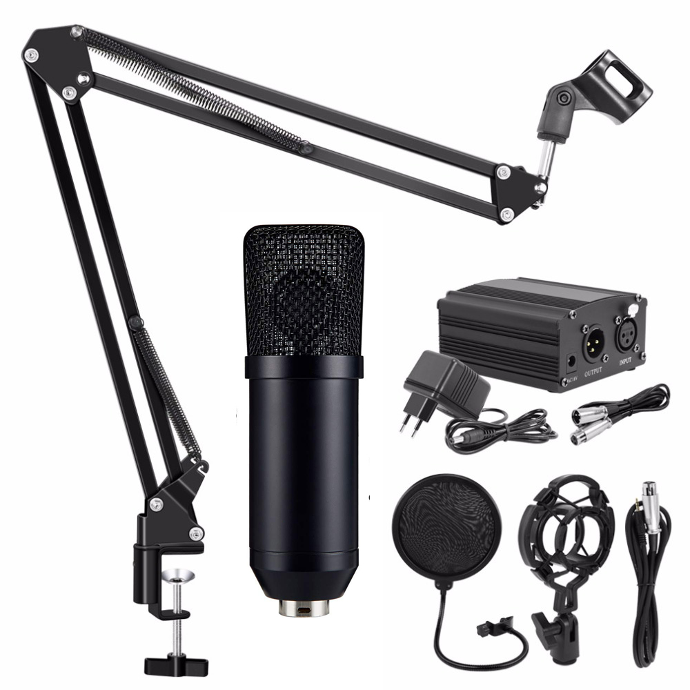 BM-700 Kits Wired Microphone with Popfilter 48v Phantom power for computer studio recording postcard microphone stand condenser microphone.copy