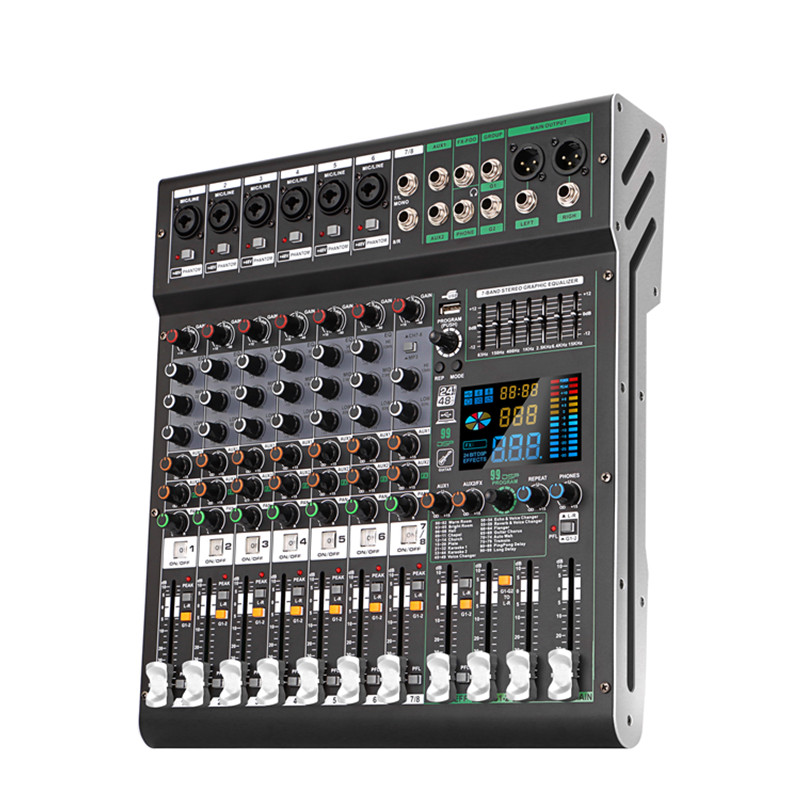 RX-8 pro  Professional 8 Channels Audio Mixer for party stage Sound Mixer