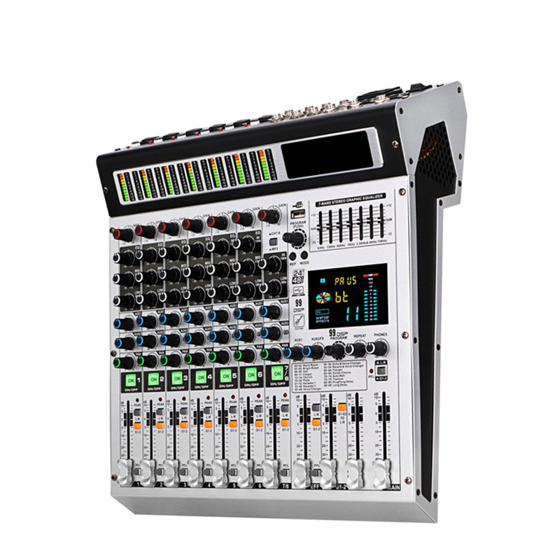 MX-8 pro  Professional 8 Channels Audio Mixer for party stage Sound Mixer