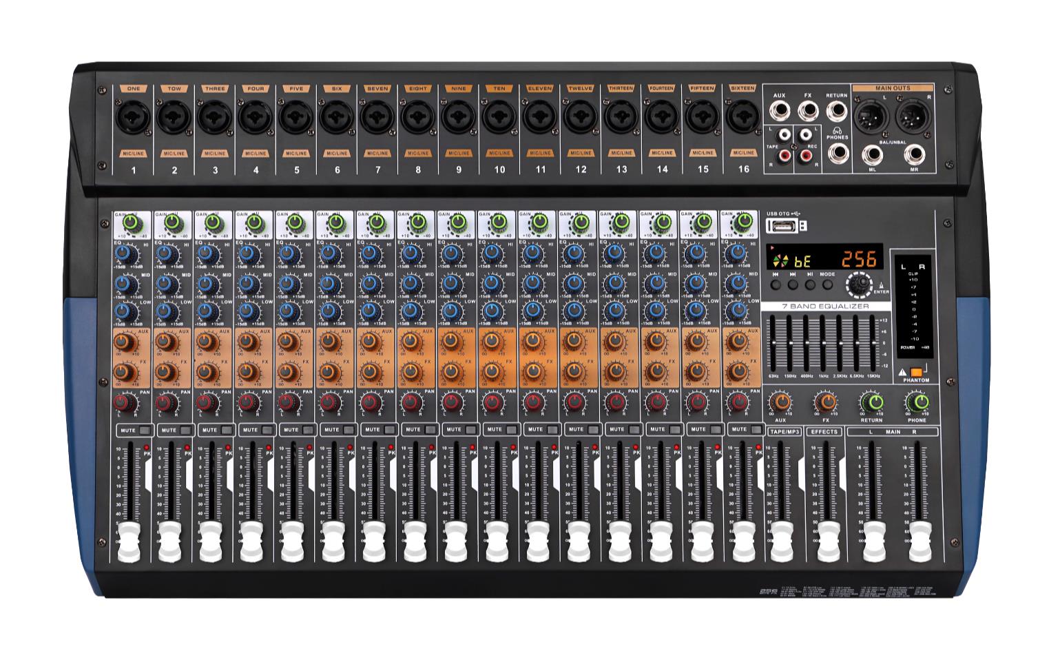 D16  Professional 16 Channels Audio Mixer for party stage