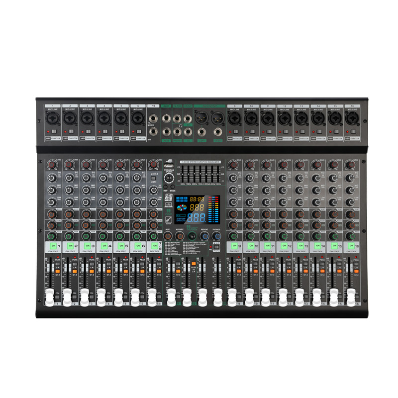 RX-16 pro  Professional 12 Channels Audio Mixer for party stage Sound Mixer