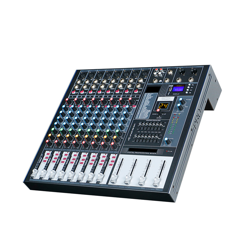 MR-8300 Professional 8 Channels Audio Mixer for party stage Sound Mixer.copy