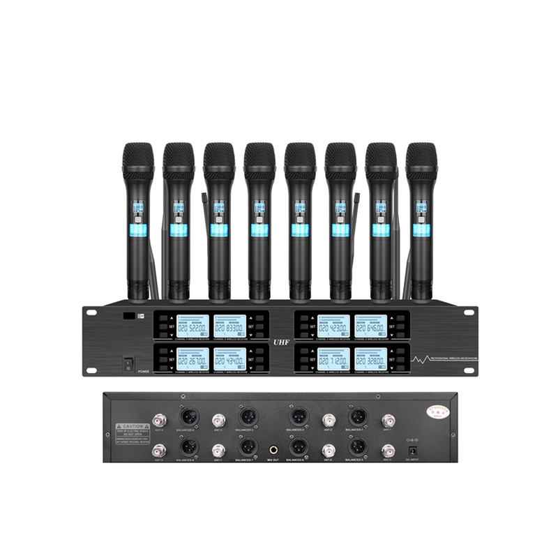 U-4800 UHF Wireless Microphone Portable Wholesale Karaoke Microphone Home Theather Microphone System meeting microphone conference  1 IN 8