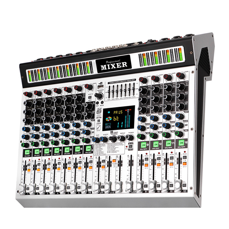 MX-12 pro  Professional 12 Channels Audio Mixer for party stage Sound Mixer