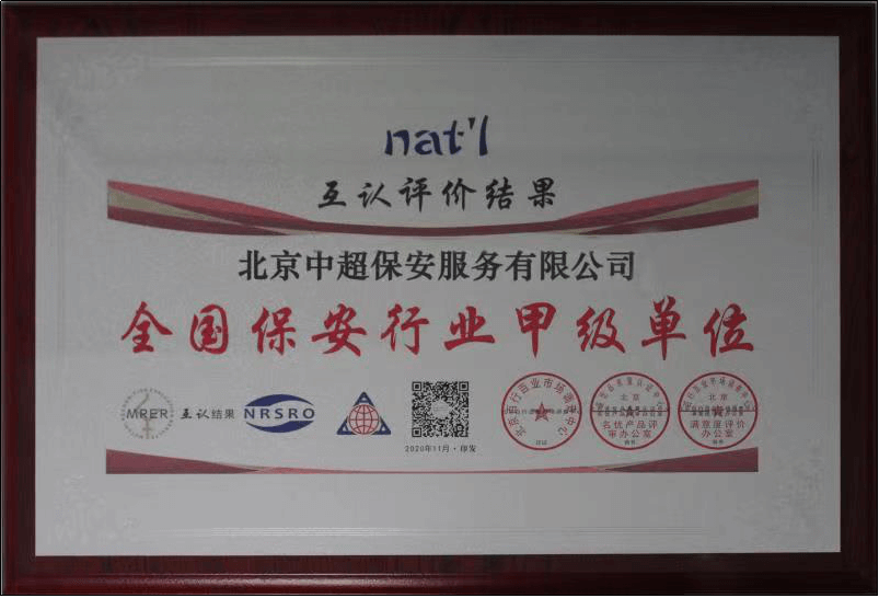 全国行业保安甲级单位