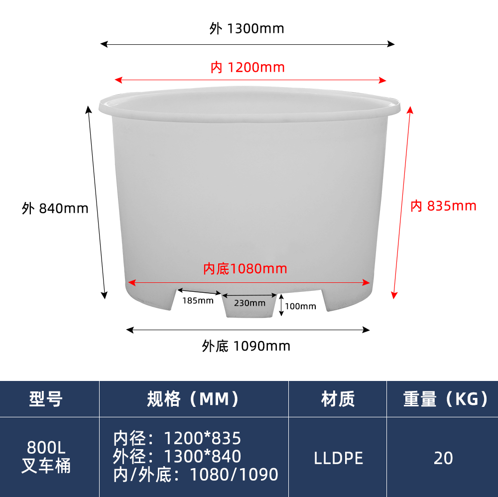 800L 叉车桶