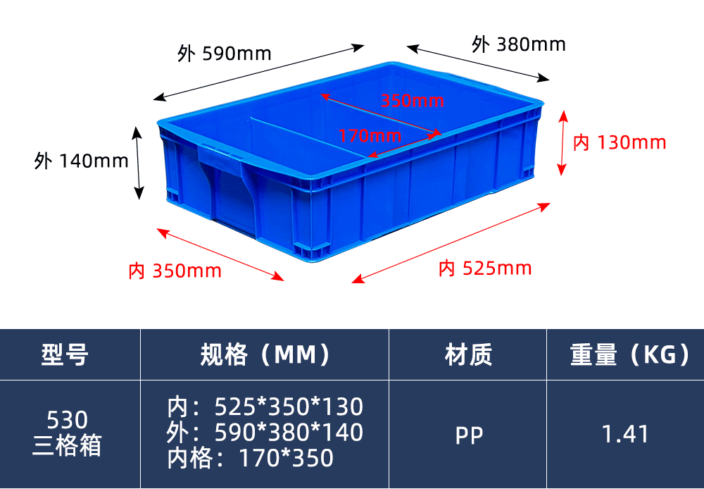 530三格箱