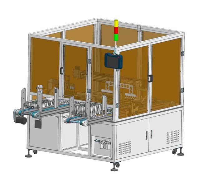 汽车动力电池圆形极柱自动检测机
