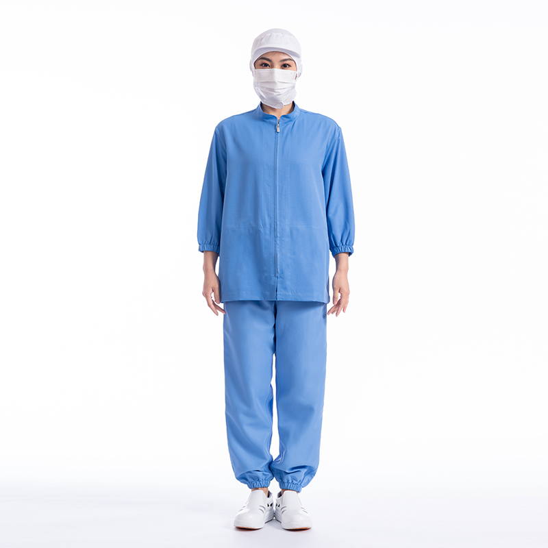 七分袖食品中領分體服